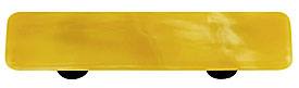 Swirl Amber Rectangle Glass Cabinet Pull - Black Post