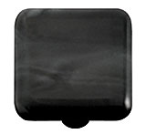 Swirl Charcoal Square Glass Cabinet Knob - Black Post
