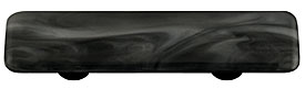 Swirl Charcoal Rectangle Glass Cabinet Pull - Aluminum Post