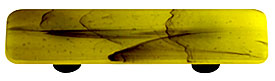 Black Swirl Canary Yellow Rectangle Glass Cabinet Pull - Aluminum Post