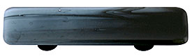 Black Swirl Powder Blue Rectangle Glass Cabinet Pull - Black Post