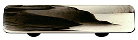 Black Swirl French Vanilla Rectangle Glass Cabinet Pull - Black Post