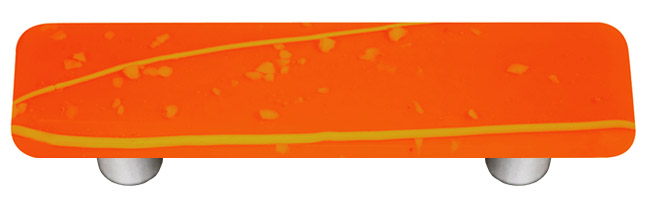 Glass Cabinet Pull - Mardi Gras Yellow with Orange