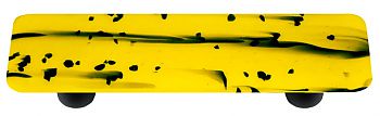 Mardi Gras Black with Sunflower Yellow Rectangle Glass Cabinet Pull - Black Post