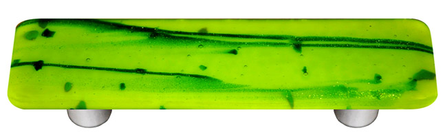 Glass Cabinet Pull - Mardi Gras Green with Spring Green