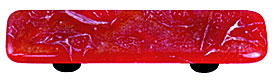 Metallic Fractures Brick Red Rectangle Glass Cabinet Pull - Black Post