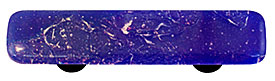 Metallic Fractures Cobalt Blue Rectangle Glass Cabinet Pull - Black Post