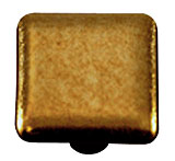 Metallic Gold Square Glass Cabinet Knob - Black Post