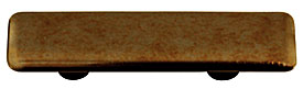 Metallic Gold Rectangle Glass Cabinet Pull - Black Post