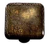 Metallic Gold Irid Square Glass Cabinet Knob - Black Post
