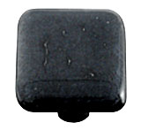 Metallic Silver Irid Square Glass Cabinet Knob - Black Post