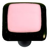 Glass Cabinet Knob - Petal Pink - Black Post