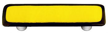 Black Border with Sunflower Yellow Rectangle Glass Cabinet Pull - Aluminum Post