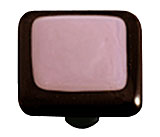 Black Border with Dusty Lilac Square Glass Cabinet Knob - Black Post