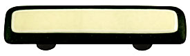 Black Border with French Vanilla Rectangle Glass Cabinet Pull - Black Post
