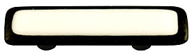 HK5008-PB Black Border with White Rectangle Glass Cabinet Pull - Black Post