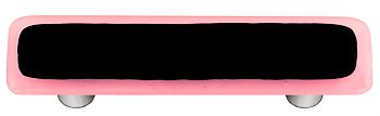 Petal Pink Border with Black Rectangle Glass Cabinet Pull - Aluminium Post