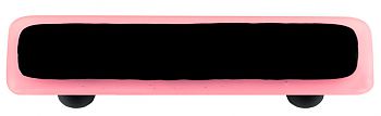 Petal Pink Border with Black Rectangle Glass Cabinet Pull - Black Post