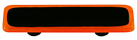 Opal Orange Border with Black Rectangle Glass Cabinet Pull - Black Post