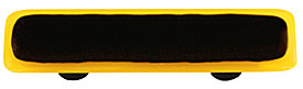Sunflower Yellow Border with Black Rectangle Glass Cabinet Pull - Aluminium Post