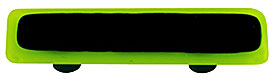 Spring Green Border with Black Rectangle Glass Cabinet Pull - Black Post