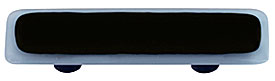 Glass Cabinet Pull - Aluminium Post - Powder Blue Border with Black Rectangle