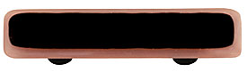 Dusty Lilac Border with Black Rectangle Glass Cabinet Pull - Black Post