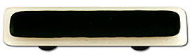 White Border with Black Rectangle Glass Cabinet Pull - Black Post