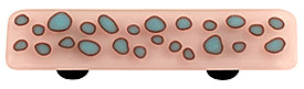 Reactive Clear Petal Pink Rectangle Glass Cabinet Pull - Aluminum Post
