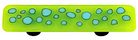 Reactive Clear Spring Green Rectangle Glass Cabinet Pull - Black Post
