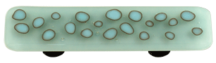 Reactive Clear Powder Blue Rectangle Glass Cabinet Pull - Aluminum Post