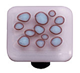 Picture of Hot Knobs HK6006-KB Reactive Clear Neo-Lavender Square Glass Cabinet Knob - Black Post