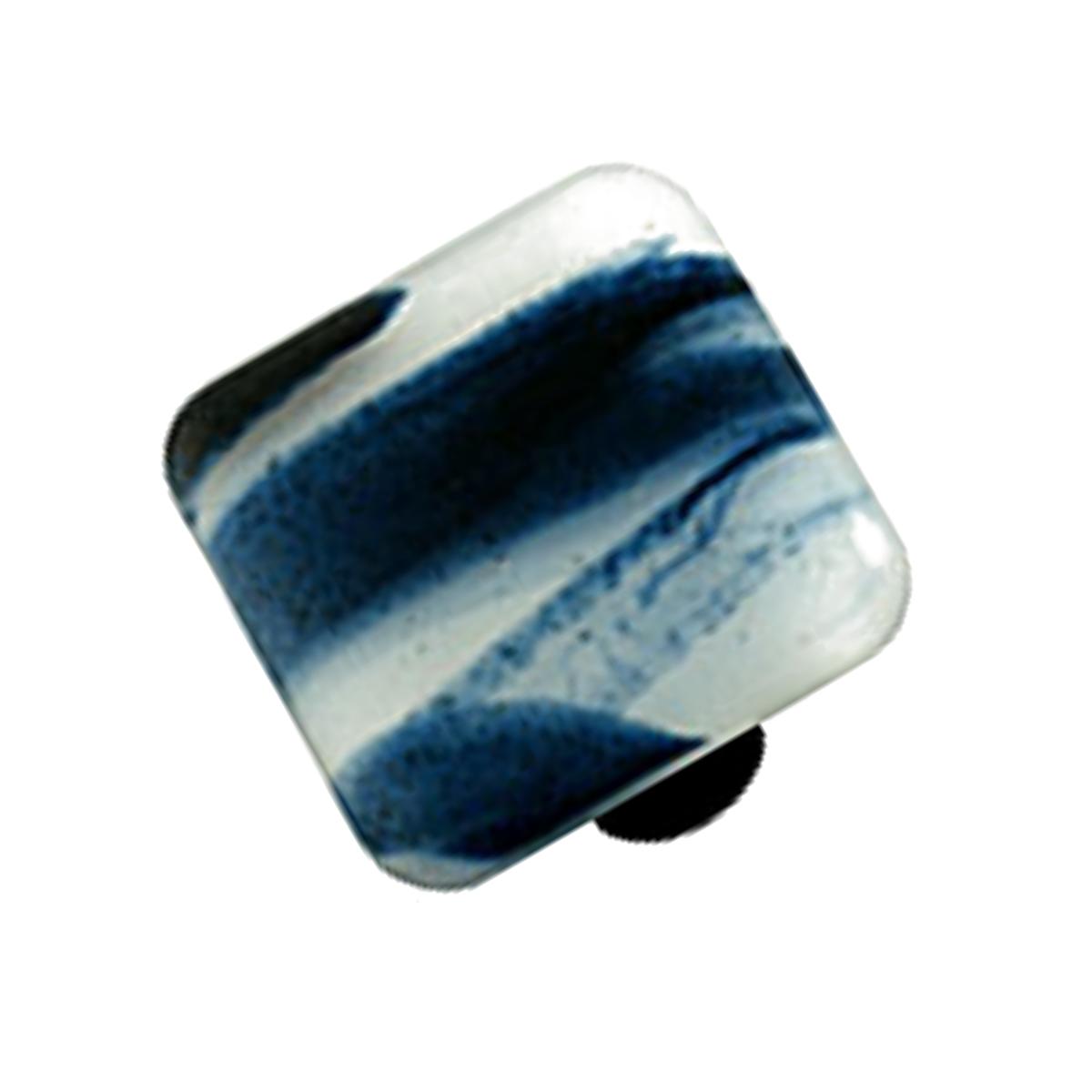 Sunflower Yellow & White Squares Glass Cabinet Knob - Black Post