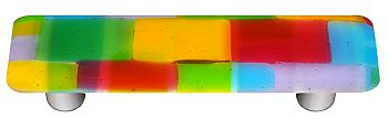 Artist Mosaic Spring Rectangle Glass Cabinet Pull - Aluminum Post