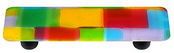 HK8001-PB Artist Mosaic Spring Rectangle Glass Cabinet Pull - Black Post