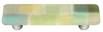 Artist Mosaic Winter Rectangle Glass Cabinet Pull - Aluminum Post