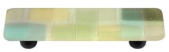 Artist Mosaic Winter Rectangle Glass Cabinet Pull - Black Post