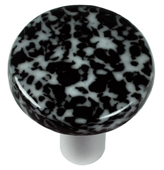 Picture of Hot Knobs HK8059-KRA Granite Black & White Round Glass Cabinet Knob - Aluminum Post