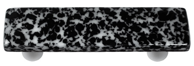 HK8059-PA Granite Black & White Rectangle Glass Cabinet Pull - Aluminum Post