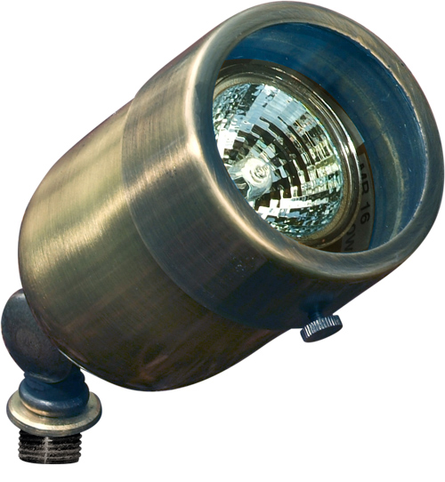 Solid Brass Directional Spotlight, Antique Brass