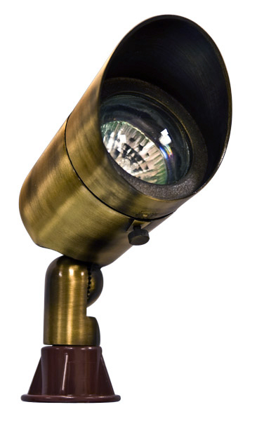 LV131-ABS Solid Brass Directional Spot Light with Hood- Antique Brass