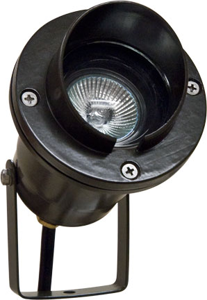 Cast Aluminum Directional Spot Light with Hood, Black