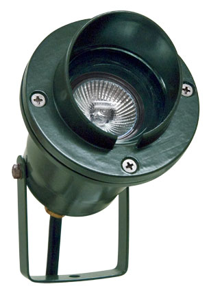 Cast Aluminum Directional Spot Light with Hood, Green