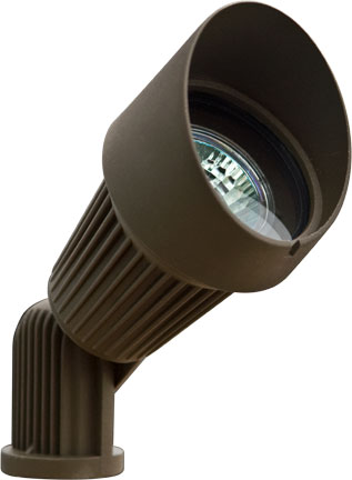Cast Aluminum Directional Spot Light with Hood, Bronze