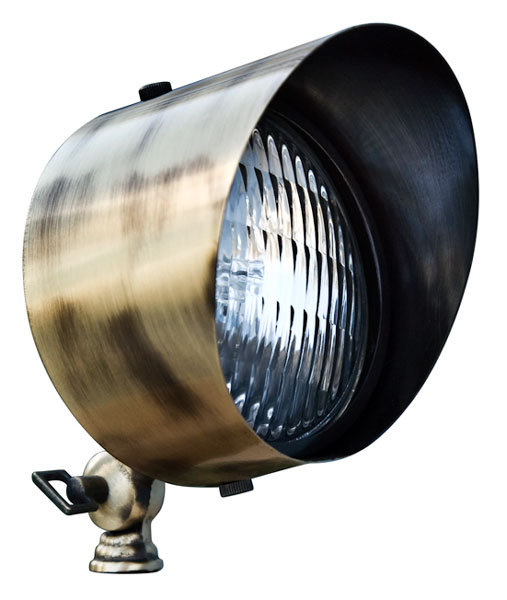 LV30-ABS Solid Brass Directional Flood Light with Hood- Antique Brass
