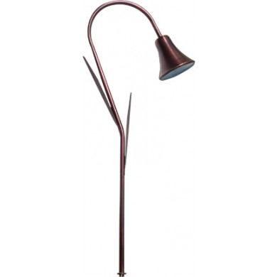 Brass Path- Walkway and Area Light with Decorative Leaves- Antique Brass