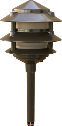 LV102-BZ Cast Aluminum Three Tier Pagoda Light- Bronze