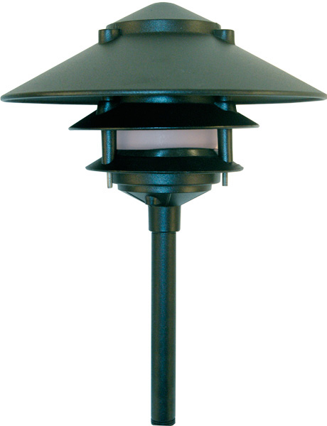 Cast Aluminum Three Tier Pagoda Light with 0.50 In. Base, Green