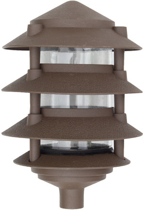 Cast Aluminum Four Tier Pagoda Light- Bronze