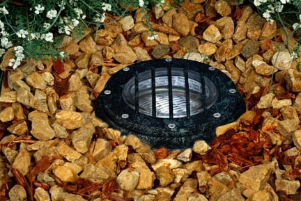 Picture of Dabmar Lighting LV305-VG-SLV Cast Aluminum In-Ground Well Light with Grill- Verde Green